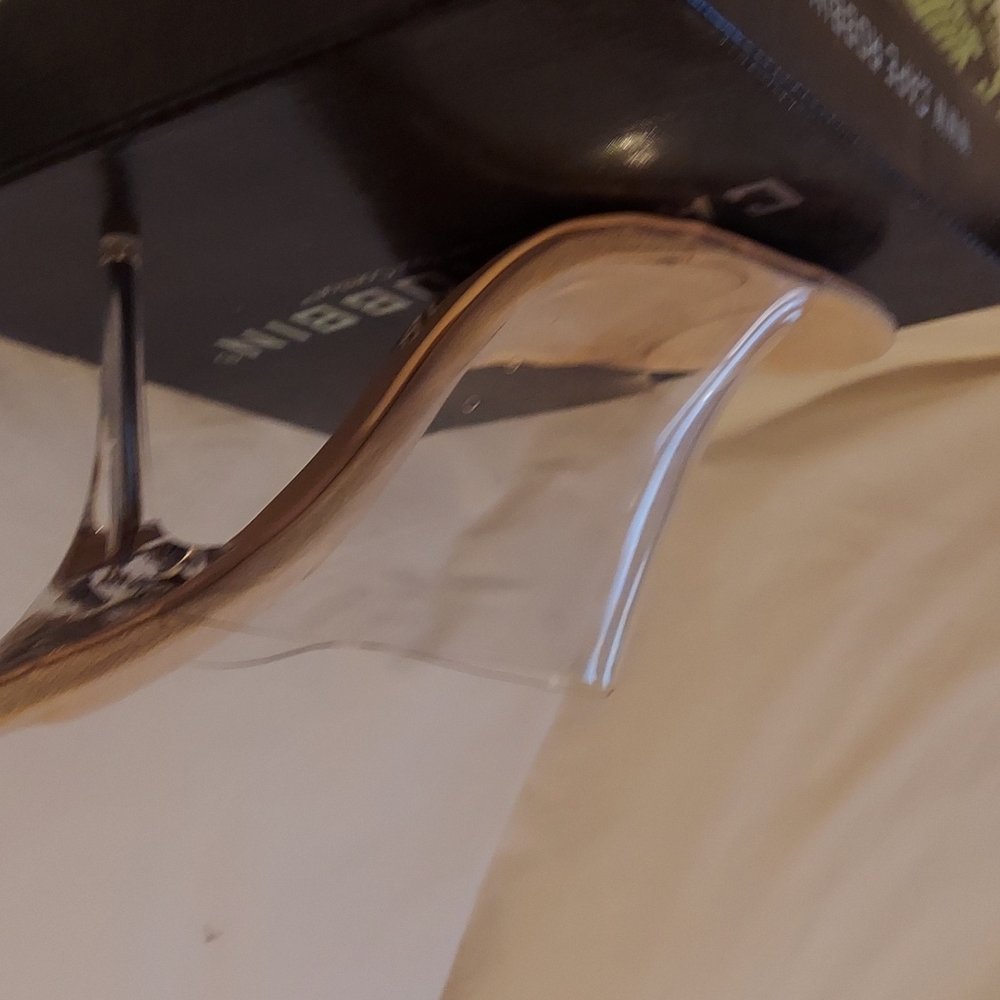 Cape Robbin allure clear mules heels 8.5